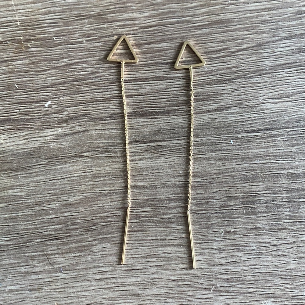Gold hanging earrings